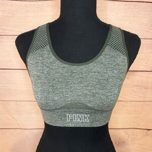LIKE NEW PINK grey Sports Bra with mesh straps and thick band